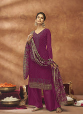 Winsome Looking Salwar Suit in Rani Pink